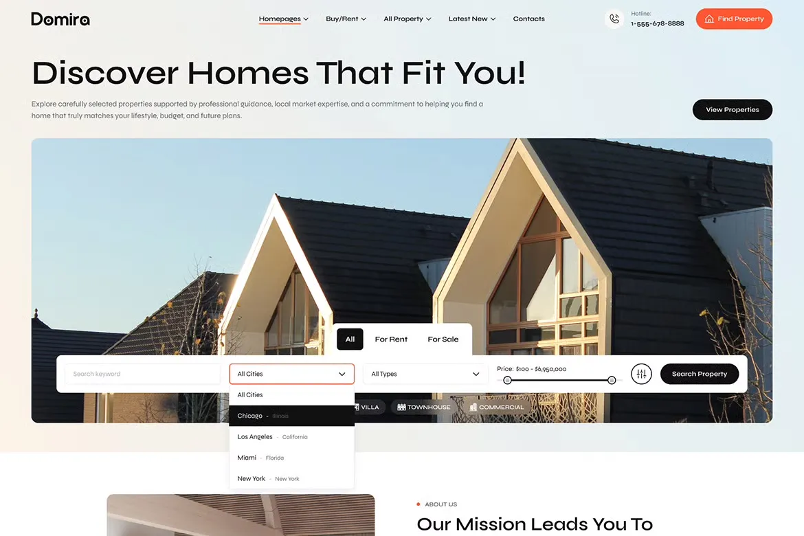 Real Estate Web Design Mockup